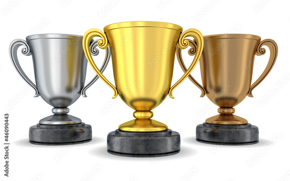 Three cup on white background Three cup on white background