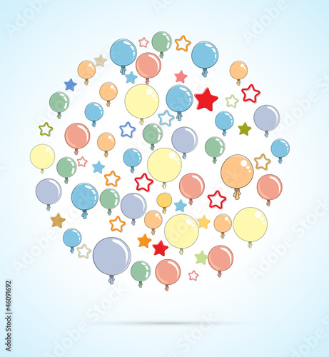 Abstract color shiny balloons background