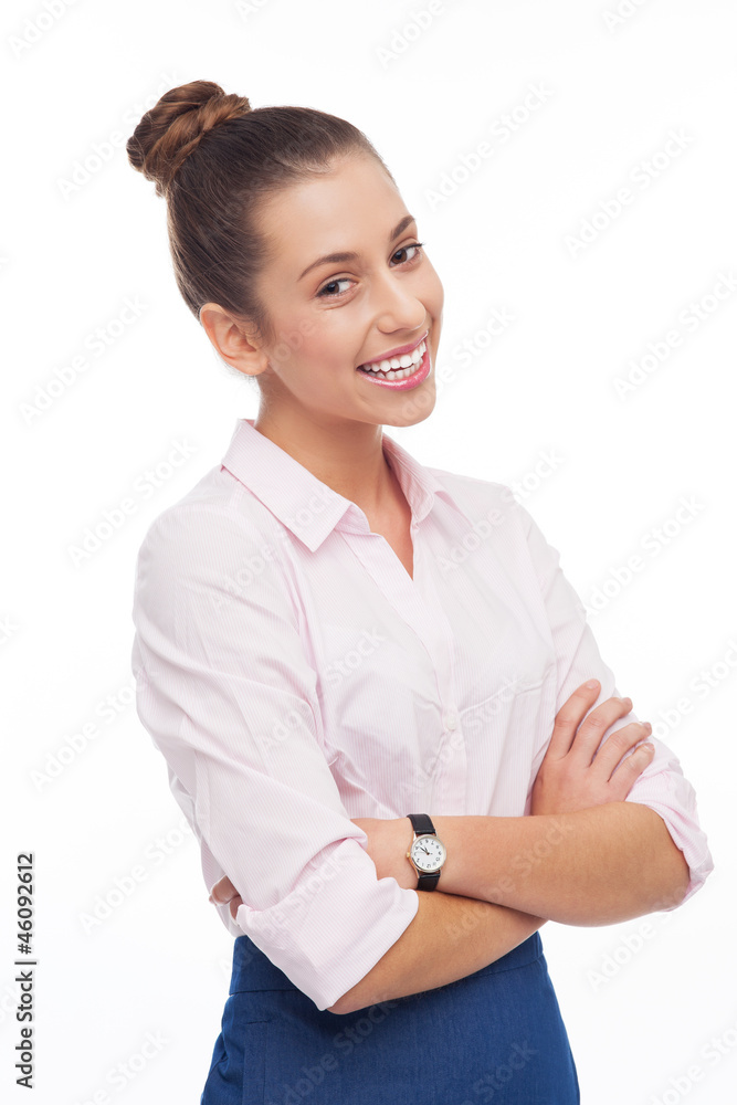Young businesswoman with arms folded Young businesswoman with arms folded