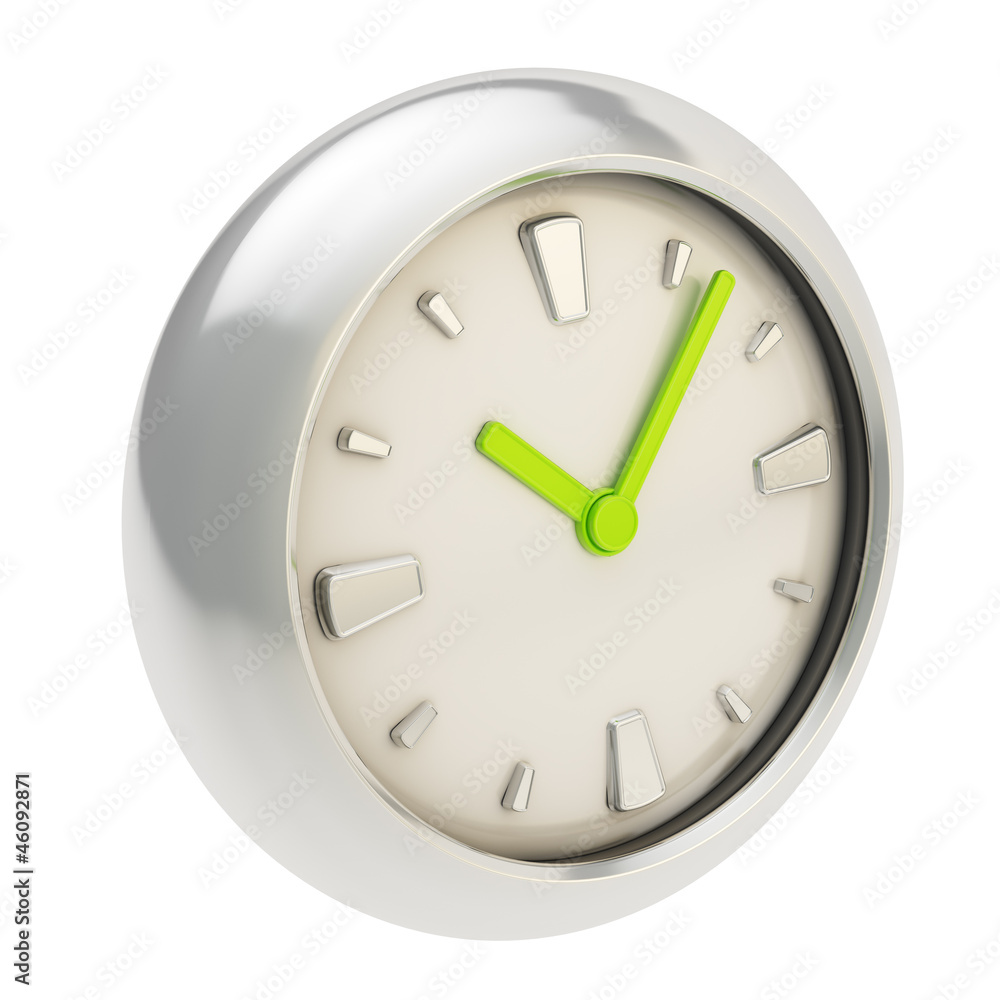 Stylish light clock render isolated on white Stylish light clock render isolated on white