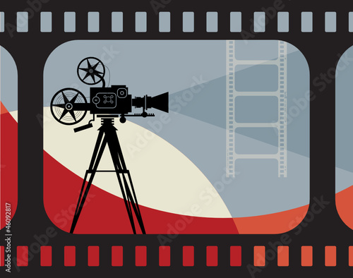 Abstract cinema background, vector illustration
