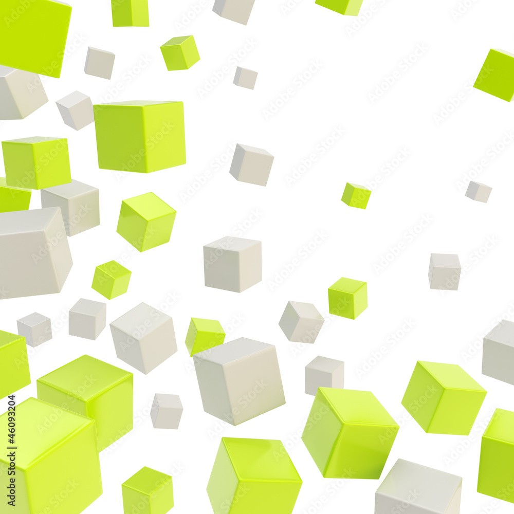 Cube copyspace composition as abstract backdrop