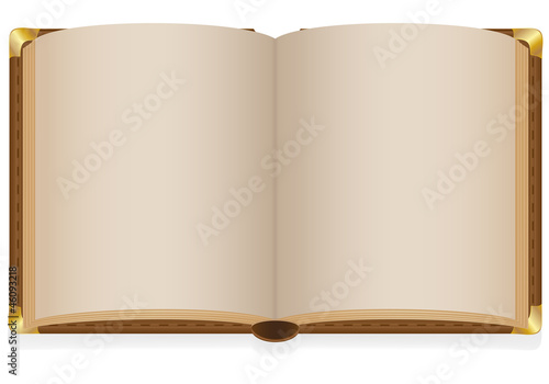 old open book with blank sheets vector illustration