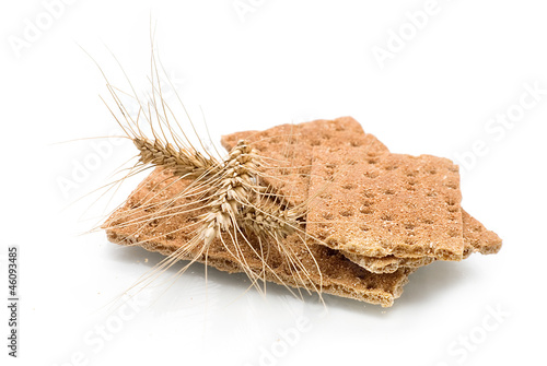 crispbread and wheat isolated