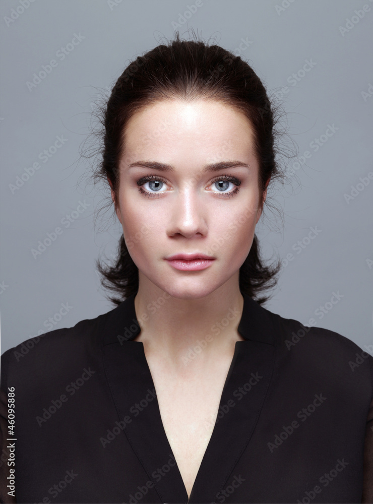 Closeup beautiful brunette woman Closeup beautiful brunette woman