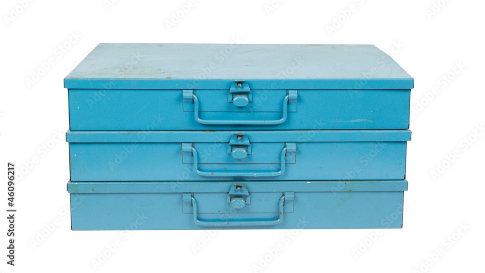 Old metal box isolated Old metal box isolated