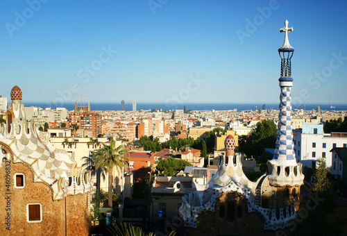 Overview of Barcelona from Park Guell, Spain