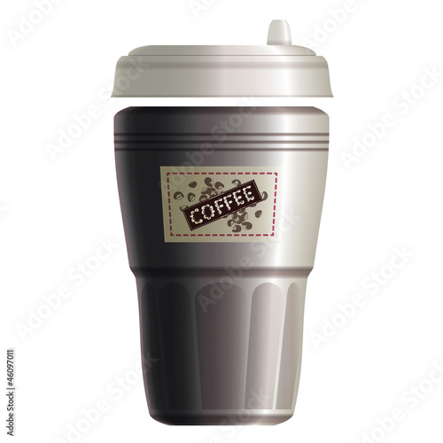 White paper coffee take away cup with label. Eps10