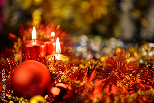 Festive decorations with candles
