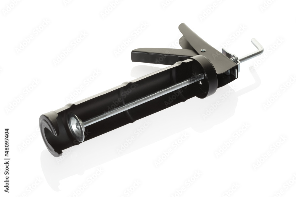 Caulk gun tool on white, clipping path included