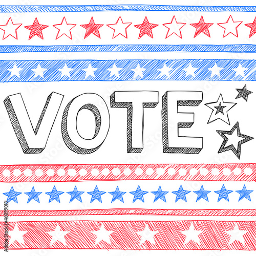 Vote Presidential Election Back to School Style Sketchy Doodles
