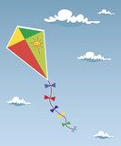 Kite up in the clouds