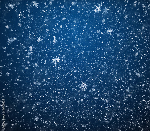 The winter background, falling snowflakes