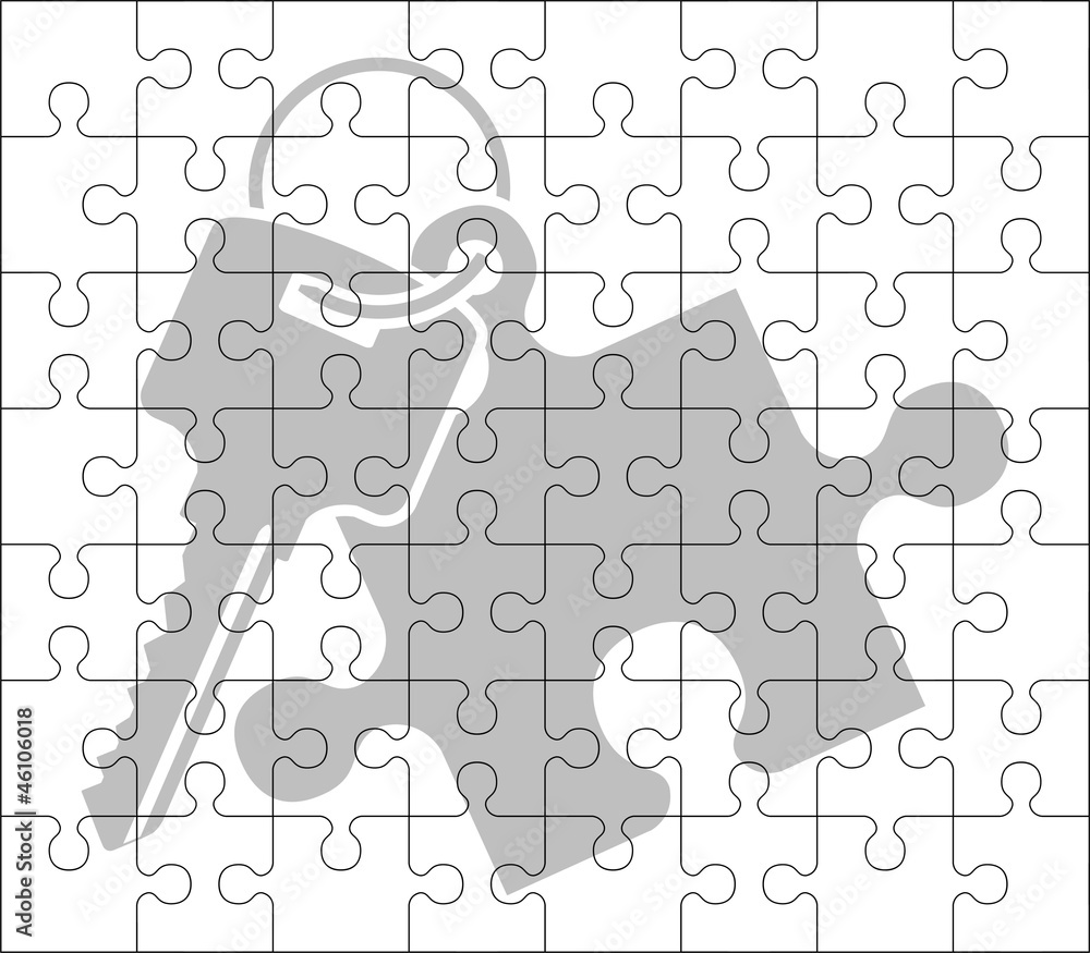 stencil of puzzle key