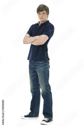casual young man full body, isolated