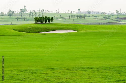 view landscape of golf course at Thailand