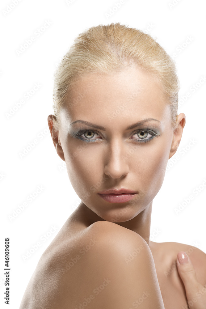 beauty portrait of blonde girl with sensual expression beauty portrait of blonde girl with sensual expression