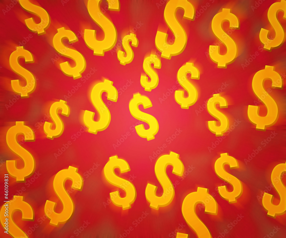 Dollars Red Background Dollars Red Background