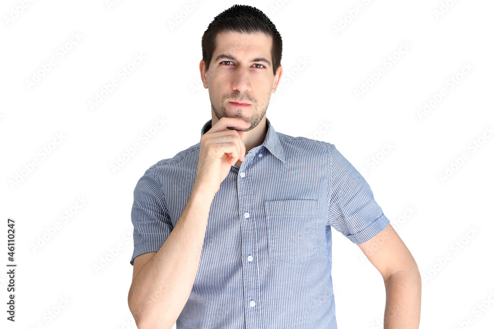 A portrait of attractive young man concentrating A portrait of attractive young man concentrating