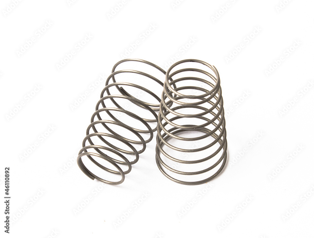 mainspring on the white background mainspring on the white background