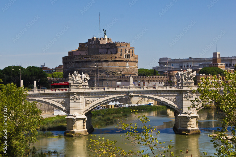 bridge over the river Tiber in Rome