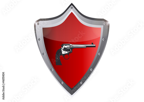 old colt on metal shield button vector illustration