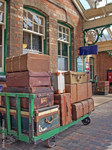 1940s style luggage at Sheringham station.