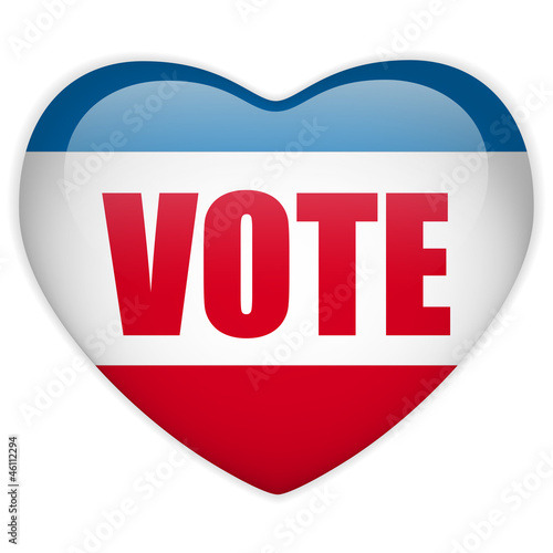 United States Election Vote Heart Button.