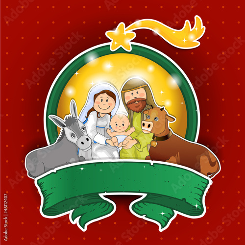 Logo Holy Family-red background