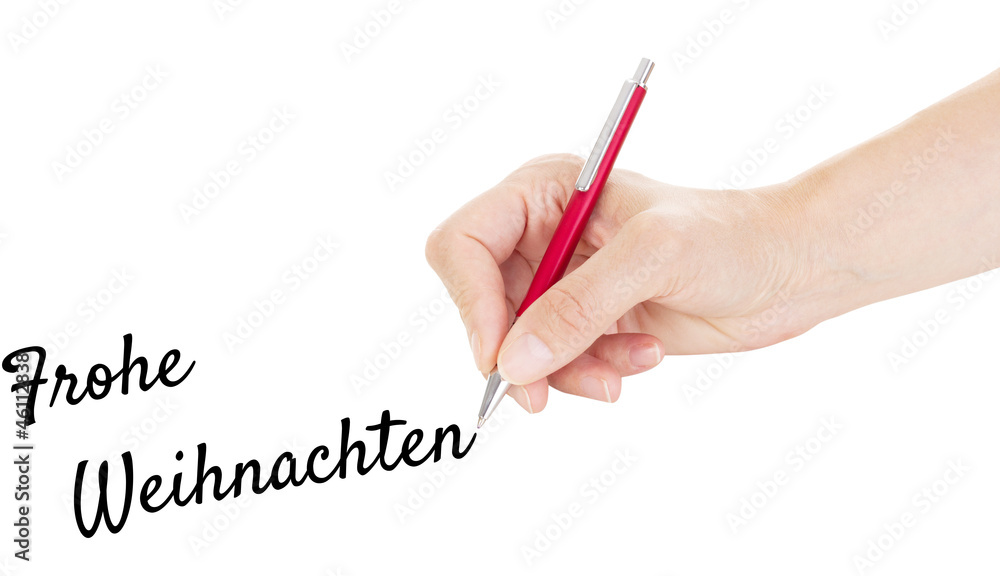Hand with pen isolated on white background Hand with pen isolated on white background