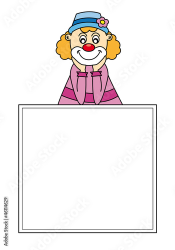 Payaso. Cartel para texto o foto