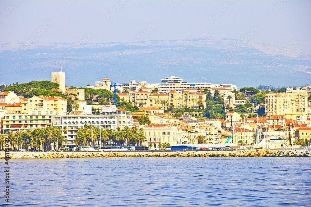 View of Cannes from the sea