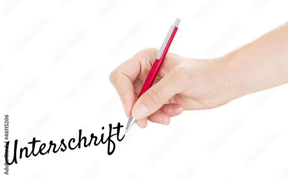 Hand with pen isolated on white background Hand with pen isolated on white background