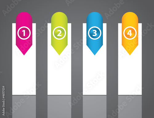 advertising label set with numbered buttons