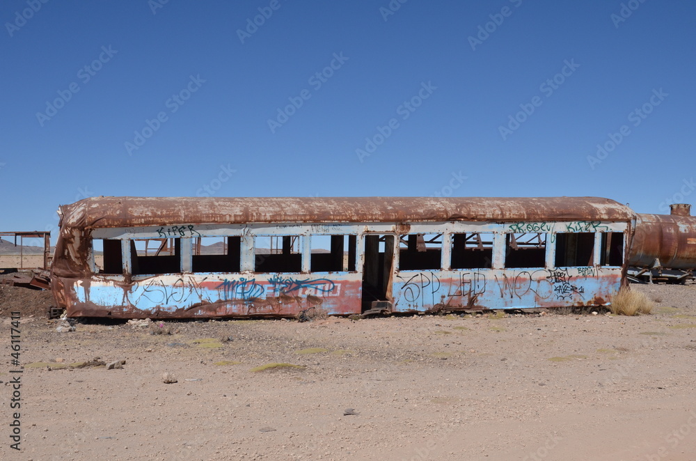 Obraz premium dead bus in the desert