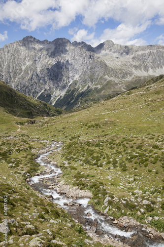 Creek in high mountain valley, Austrian/Italian Alps.