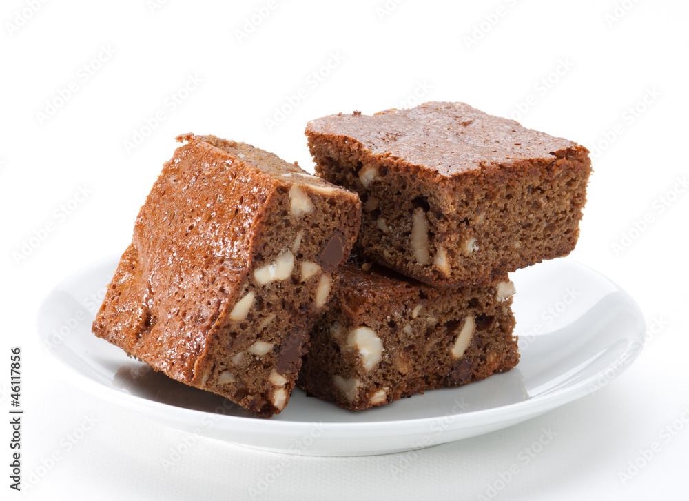 Eatable chocolate brownie cake with almond