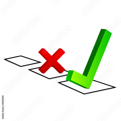 ticking red and green vector illustration