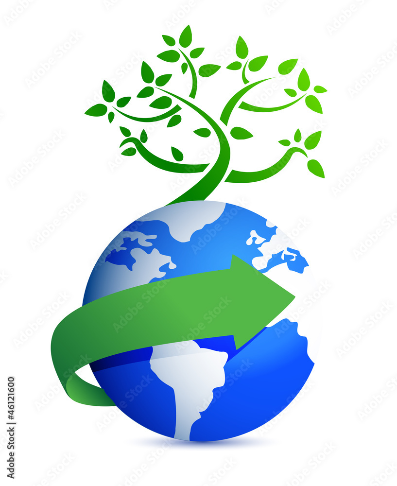globe and tree illustration design globe and tree illustration design