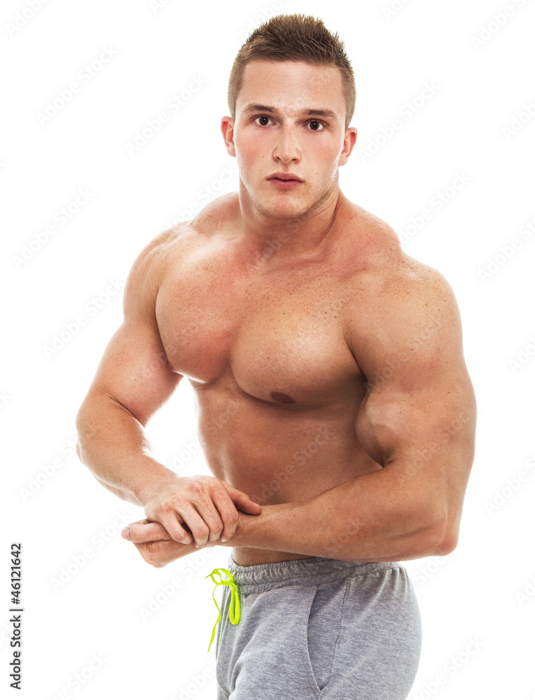 Muscular male bodybuilder, studio shot Muscular male bodybuilder, studio shot