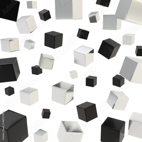 Cube composition over white background as abstract backdrop