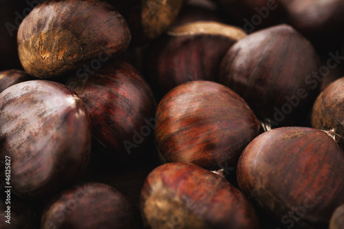 Bilde på lerret chestnut texture macro