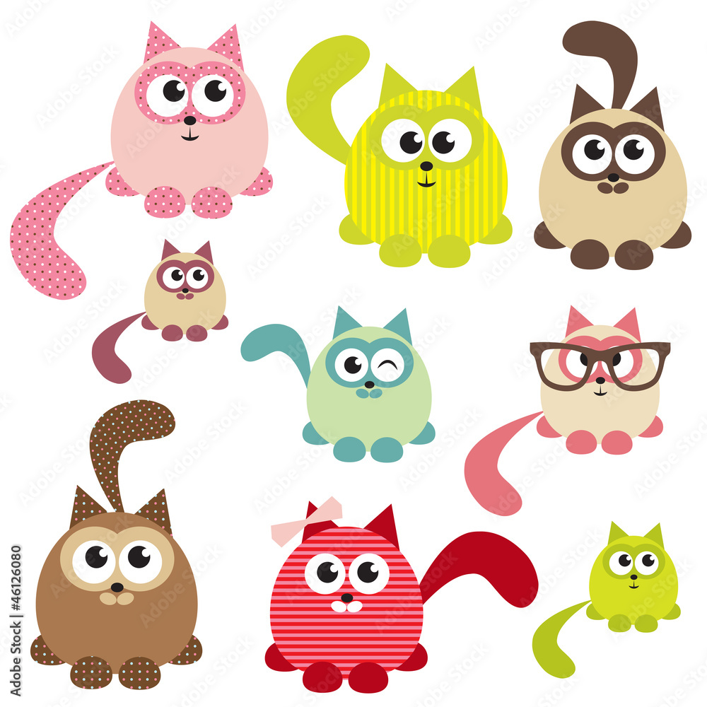 Set of cute cats Set of cute cats