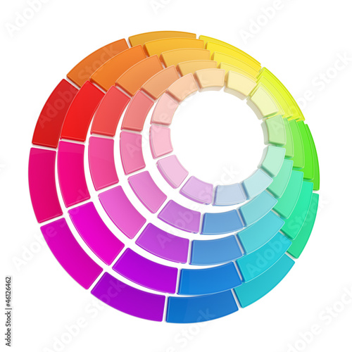 Color range spectrum circle round palette composition