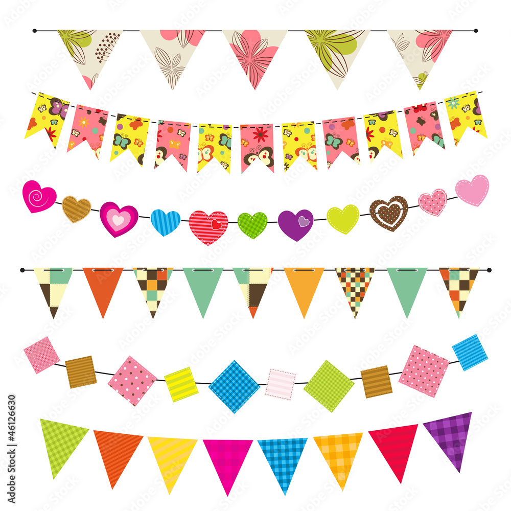 Textured bunting and garland set Textured bunting and garland set