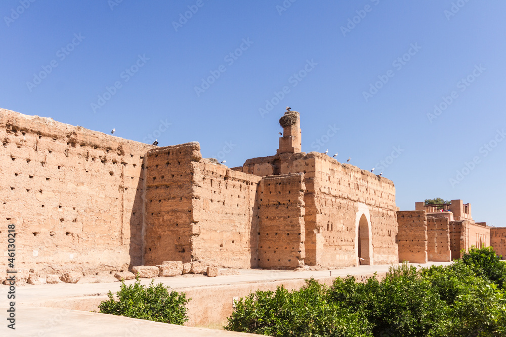Mauern des El Badi Palasts, Marrakesch, Marokko Mauern des El Badi Palasts, Marrakesch, Marokko