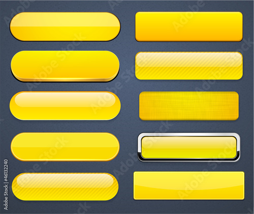 Yellow high-detailed modern web buttons.