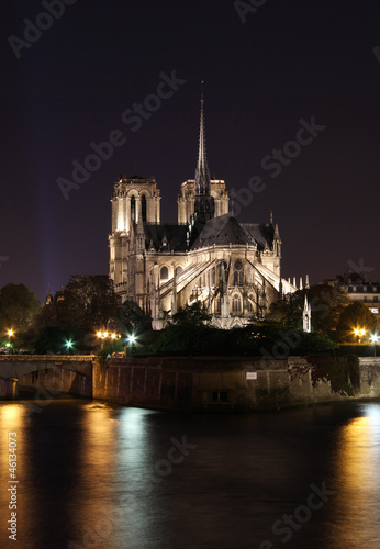 Notre Dame night scene