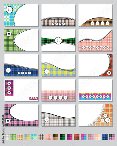 Fifteen plaid business cards