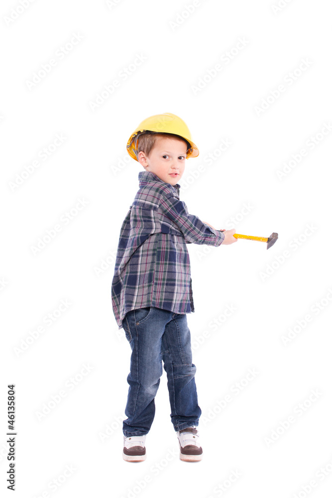 Kind als Handwerker mit Hammer Kind als Handwerker mit Hammer